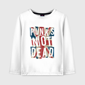 Детский лонгслив хлопок с принтом Punks not dead в Екатеринбурге, 100% хлопок | круглый вырез горловины, полуприлегающий силуэт, длина до линии бедер | alternative | music | punk | punks not dead | rock | альтернатива | музыка | панк | панки не умерают | панкс нот дэд | рок