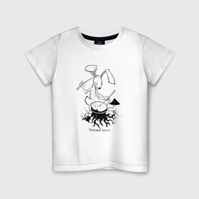 Детская футболка хлопок с принтом Курьер - Заяц 2 в Екатеринбурге, 100% хлопок | круглый вырез горловины, полуприлегающий силуэт, длина до линии бедер | reminor | заяц | курьер | мультфильм