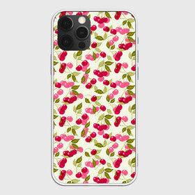 Чехол для iPhone 12 Pro с принтом Спелая вишня  в Екатеринбурге, силикон | область печати: задняя сторона чехла, без боковых панелей | вишня | детский | красные ягоды | летний узор | лето | малышам | ретро | сад | ягоды