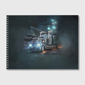 Альбом для рисования с принтом Neo truck в Екатеринбурге, 100% бумага
 | матовая бумага, плотность 200 мг. | truck | trucks | грузовик | грузовики | дальнобои | дальнобой | дальнобойщик | фура | фуры