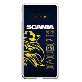 Чехол для Samsung S10E с принтом Scania king of the road в Екатеринбурге, Силикон | Область печати: задняя сторона чехла, без боковых панелей | scania | scania truck | scania грузовик | truck | trucks | грузовик | грузовики | дальнобои | дальнобой | дальнобойщик | скания | скания грузовик | фура | фуры