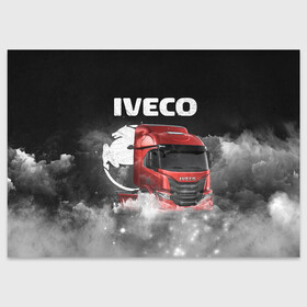 Поздравительная открытка с принтом Iveco truck в Екатеринбурге, 100% бумага | плотность бумаги 280 г/м2, матовая, на обратной стороне линовка и место для марки
 | iveco | iveco truck | iveco грузовик | truck | trucks | грузовик | грузовики | дальнобои | дальнобой | дальнобойщик | ивеко | ивеко грузовик | фура | фуры