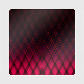 Магнит виниловый Квадрат с принтом Геометрический градиентный фон в Екатеринбурге, полимерный материал с магнитным слоем | размер 9*9 см, закругленные углы | Тематика изображения на принте: абстрактный | вишневый | геометрический | градиентный | клетка | красный | модный | плед | современный