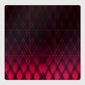 Магнитный плакат 3Х3 с принтом Геометрический градиентный фон в Екатеринбурге, Полимерный материал с магнитным слоем | 9 деталей размером 9*9 см | Тематика изображения на принте: абстрактный | вишневый | геометрический | градиентный | клетка | красный | модный | плед | современный