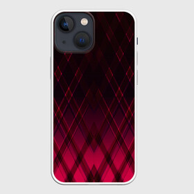 Чехол для iPhone 13 mini с принтом Геометрический градиентный фон в Екатеринбурге,  |  | абстрактный | вишневый | геометрический | градиентный | клетка | красный | модный | плед | современный