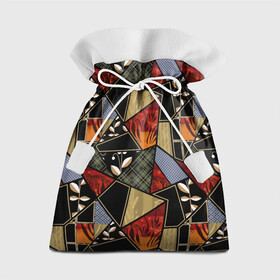 Подарочный 3D мешок с принтом Разноцветные заплатки  в Екатеринбурге, 100% полиэстер | Размер: 29*39 см | flaps | patchwork | деревенский | заплатки | модный | популярный | пэчворк | разноцветный | рустик | этнический