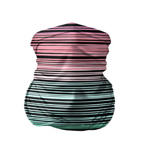 Бандана-труба 3D с принтом Модный полосатый узор  в Екатеринбурге, 100% полиэстер, ткань с особыми свойствами — Activecool | плотность 150‒180 г/м2; хорошо тянется, но сохраняет форму | желтый | модный | молодежный | разноцветные линии | разноцветный полосатый | розовый | салатовый | современный