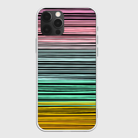 Чехол для iPhone 12 Pro с принтом Модный полосатый узор  в Екатеринбурге, силикон | область печати: задняя сторона чехла, без боковых панелей | желтый | модный | молодежный | разноцветные линии | разноцветный полосатый | розовый | салатовый | современный