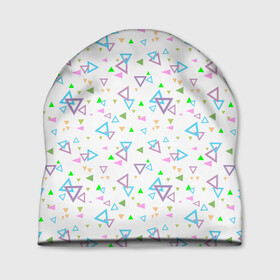 Шапка 3D с принтом Детский абстрактный узор  в Екатеринбурге, 100% полиэстер | универсальный размер, печать по всей поверхности изделия | геометрические фигуры | детский | малышам | разноцветные треугольники | ретро
