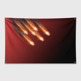 Флаг-баннер с принтом Падение комет в Екатеринбурге, 100% полиэстер | размер 67 х 109 см, плотность ткани — 95 г/м2; по краям флага есть четыре люверса для крепления | asteroid | comet | астероид | комета