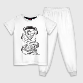 Детская пижама хлопок с принтом Время - деньги в Екатеринбурге, 100% хлопок |  брюки и футболка прямого кроя, без карманов, на брюках мягкая резинка на поясе и по низу штанин
 | богатство | время | деньги | песочные часы | таймер | часы