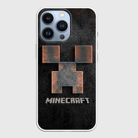 Чехол для iPhone 13 Pro с принтом MINECRAFT TEXTURE IRON в Екатеринбурге,  |  | creeper | game | minecraft | железо | игра | компьютерная | крипер | криппер | майн | майнкрафт | текстура