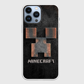Чехол для iPhone 13 Pro Max с принтом MINECRAFT TEXTURE IRON в Екатеринбурге,  |  | creeper | game | minecraft | железо | игра | компьютерная | крипер | криппер | майн | майнкрафт | текстура