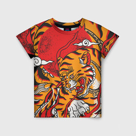 Детская футболка 3D с принтом Год тигра в Екатеринбурге, 100% гипоаллергенный полиэфир | прямой крой, круглый вырез горловины, длина до линии бедер, чуть спущенное плечо, ткань немного тянется | год  тигра | дикий | звери | кошки | полосы | тигр | тигровые мотивы | хищник