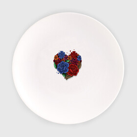 Тарелка с принтом Цветочное сердце в Екатеринбурге, фарфор | диаметр - 210 мм
диаметр для нанесения принта - 120 мм | Тематика изображения на принте: colorful | love | иллюстрация | роза | цветок | цветы