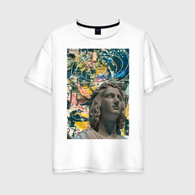 Женская футболка хлопок Oversize с принтом Afrodita в Екатеринбурге, 100% хлопок | свободный крой, круглый ворот, спущенный рукав, длина до линии бедер
 | афродита | граффити | картина | рисунок | скульптура | статуя | узоры | уличный стиль