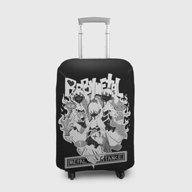 Чехол для чемодана 3D с принтом Baby Metal Negative в Екатеринбурге, 86% полиэфир, 14% спандекс | двустороннее нанесение принта, прорези для ручек и колес | alternative | baby metal | babymetal | metall | music | rock | альтернатива | каваий метал | металл | моа кикути | музыка | рок | судзука накамото | юи мидзуно