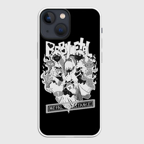 Чехол для iPhone 13 mini с принтом Baby Metal Negative в Екатеринбурге,  |  | alternative | baby metal | babymetal | metall | music | rock | альтернатива | каваий метал | металл | моа кикути | музыка | рок | судзука накамото | юи мидзуно