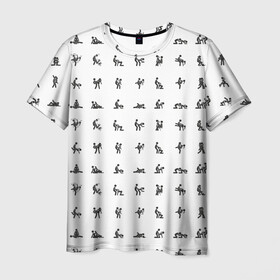 Мужская футболка 3D с принтом Камасутра в Екатеринбурге, 100% полиэфир | прямой крой, круглый вырез горловины, длина до линии бедер | love | любовь | пара | позы