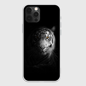 Чехол для iPhone 12 Pro Max с принтом БЕЛЫЙ ТИГР в Екатеринбурге, Силикон |  | Тематика изображения на принте: animal | art | beast | cat | hunter | picture | power | strong | tiger | white | белый | благородный | гордый | дикие | животные | звери | кошки | охотник | тигр | хищник | царь