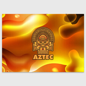 Поздравительная открытка с принтом Aztec Ацтеки в Екатеринбурге, 100% бумага | плотность бумаги 280 г/м2, матовая, на обратной стороне линовка и место для марки
 | Тематика изображения на принте: ацтеки | ацтекская империя | индеец | индейцы | символ | фигурка