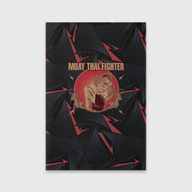 Обложка для паспорта матовая кожа с принтом MUAY THAI FIGHTER в Екатеринбурге, натуральная матовая кожа | размер 19,3 х 13,7 см; прозрачные пластиковые крепления | fighter | muay thai | боец | драки | карате | муай тай | мутай