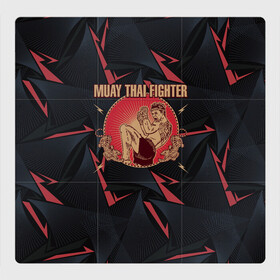 Магнитный плакат 3Х3 с принтом MUAY THAI FIGHTER в Екатеринбурге, Полимерный материал с магнитным слоем | 9 деталей размером 9*9 см | fighter | muay thai | боец | драки | карате | муай тай | мутай