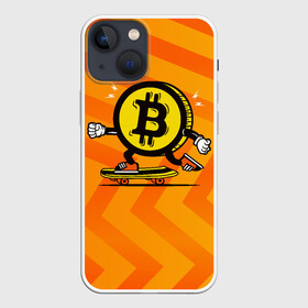 Чехол для iPhone 13 mini с принтом Биткоин на скейте в Екатеринбурге,  |  | bitcoin | альткоин | битки | биткоин | биток | крипта | криптовалюта | монета | сатоши