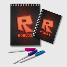 Блокнот с принтом ROBLOX NEON RED в Екатеринбурге, 100% бумага | 48 листов, плотность листов — 60 г/м2, плотность картонной обложки — 250 г/м2. Листы скреплены удобной пружинной спиралью. Цвет линий — светло-серый
 | neon | roblox | игра | компьютерная игра | логотип | неон | онлайн | онлайн игра | роблакс | роблокс