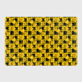 Магнитный плакат 3Х2 с принтом Желто-черный модный узор  в Екатеринбурге, Полимерный материал с магнитным слоем | 6 деталей размером 9*9 см | Тематика изображения на принте: детский | для девочек | клетка | любовь | модный | плед | сердце | черный и желтый