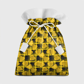 Подарочный 3D мешок с принтом Желто-черный модный узор  в Екатеринбурге, 100% полиэстер | Размер: 29*39 см | Тематика изображения на принте: детский | для девочек | клетка | любовь | модный | плед | сердце | черный и желтый