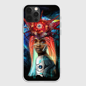 Чехол для iPhone 12 Pro Max с принтом Cyberpunk girl в Екатеринбурге, Силикон |  | волосы | девушка | киберпанк | корона | космос | планета