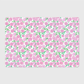 Магнитный плакат 3Х2 с принтом Розовые акварельные розы в Екатеринбурге, Полимерный материал с магнитным слоем | 6 деталей размером 9*9 см | Тематика изображения на принте: акварель | акварельные цветы | детский | для женщин | модный | розовый | розы | цветы
