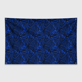 Флаг-баннер с принтом Черно-синий геометрический   в Екатеринбурге, 100% полиэстер | размер 67 х 109 см, плотность ткани — 95 г/м2; по краям флага есть четыре люверса для крепления | абстрактный | геометрические фигуры | геометрический | модный | молодежный | полосы | синий | синий и черный