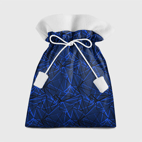 Подарочный 3D мешок с принтом Черно-синий геометрический   в Екатеринбурге, 100% полиэстер | Размер: 29*39 см | Тематика изображения на принте: абстрактный | геометрические фигуры | геометрический | модный | молодежный | полосы | синий | синий и черный