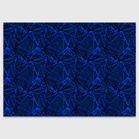 Поздравительная открытка с принтом Черно-синий геометрический   в Екатеринбурге, 100% бумага | плотность бумаги 280 г/м2, матовая, на обратной стороне линовка и место для марки
 | абстрактный | геометрические фигуры | геометрический | модный | молодежный | полосы | синий | синий и черный