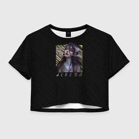 Женская футболка Crop-top 3D с принтом Альбедо Overlord в Екатеринбурге, 100% полиэстер | круглая горловина, длина футболки до линии талии, рукава с отворотами | albedo | overlord | альбедо | владыка | оверлорд | повелитель | суккуб