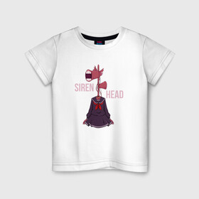 Детская футболка хлопок с принтом Girl Siren Head в Екатеринбурге, 100% хлопок | круглый вырез горловины, полуприлегающий силуэт, длина до линии бедер | games | monster | siren head | игры | лес | монстр | сирена | сиреноголовый | страшилка | ужастик | хоррор