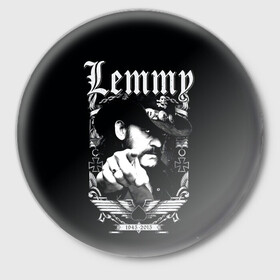 Значок с принтом RIP Lemmy в Екатеринбурге,  металл | круглая форма, металлическая застежка в виде булавки | alternative | metall | motorhead | music | rock | альтернатива | лемми | металл | моторхед | моторхэд | музыка | рок