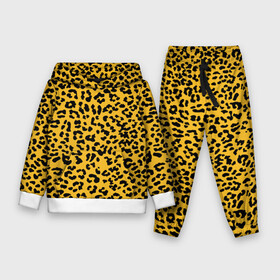 Детский костюм 3D (с толстовкой) с принтом Леопард желтый в Екатеринбурге,  |  | animal | texture | леопард | паттерн леопарда | текстура | текстура леопарда | тренд