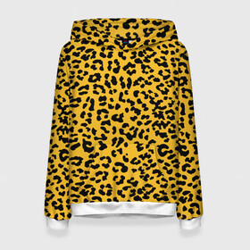 Женская толстовка 3D с принтом Леопард желтый в Екатеринбурге, 100% полиэстер  | двухслойный капюшон со шнурком для регулировки, мягкие манжеты на рукавах и по низу толстовки, спереди карман-кенгуру с мягким внутренним слоем. | animal | texture | леопард | паттерн леопарда | текстура | текстура леопарда | тренд