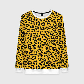 Женский свитшот 3D с принтом Леопард желтый в Екатеринбурге, 100% полиэстер с мягким внутренним слоем | круглый вырез горловины, мягкая резинка на манжетах и поясе, свободная посадка по фигуре | animal | texture | леопард | паттерн леопарда | текстура | текстура леопарда | тренд