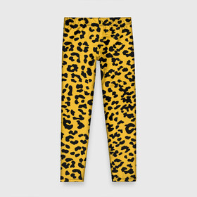 Детские леггинсы 3D с принтом Леопард желтый в Екатеринбурге, полиэстер 85%, спандекс 15% | эластичный пояс, зауженный крой | Тематика изображения на принте: animal | texture | леопард | паттерн леопарда | текстура | текстура леопарда | тренд