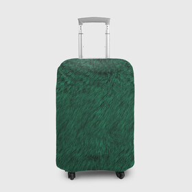 Чехол для чемодана 3D с принтом Изумрудный мех в Екатеринбурге, 86% полиэфир, 14% спандекс | двустороннее нанесение принта, прорези для ручек и колес | изумруд | изумрудная текстура | изумрудная шуба | мех | паттерн | текстура | текстура меха | шуба