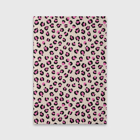 Обложка для паспорта матовая кожа с принтом Леопардовый принт розовый в Екатеринбурге, натуральная матовая кожа | размер 19,3 х 13,7 см; прозрачные пластиковые крепления | бежевый | леопард | леопардовый принт | молочный цвет | пятнистый | розовый