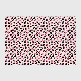 Магнитный плакат 3Х2 с принтом Леопардовый принт розовый в Екатеринбурге, Полимерный материал с магнитным слоем | 6 деталей размером 9*9 см | бежевый | леопард | леопардовый принт | молочный цвет | пятнистый | розовый