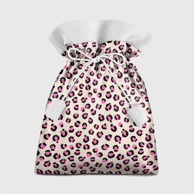 Подарочный 3D мешок с принтом Леопардовый принт розовый в Екатеринбурге, 100% полиэстер | Размер: 29*39 см | Тематика изображения на принте: бежевый | леопард | леопардовый принт | молочный цвет | пятнистый | розовый