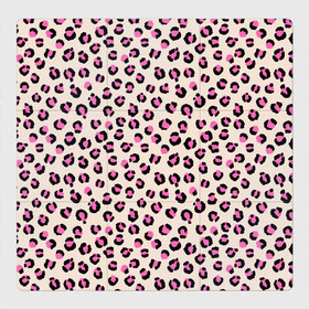 Магнитный плакат 3Х3 с принтом Леопардовый принт розовый в Екатеринбурге, Полимерный материал с магнитным слоем | 9 деталей размером 9*9 см | Тематика изображения на принте: бежевый | леопард | леопардовый принт | молочный цвет | пятнистый | розовый