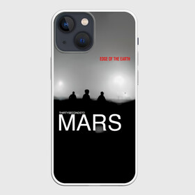 Чехол для iPhone 13 mini с принтом Thirty Seconds to Mars   Edge of the Earth в Екатеринбурге,  |  | Тематика изображения на принте: 30 seconds to mars | 30 секунд до марса | 30 фстм | 30stm | 30сдм | jared leto | rock band | thirty seconds to mars | альтернативный | гранж | джаред лето | нео | пост | прогрессивный | рок группа | фети секондс ту марс | хард | шеннон