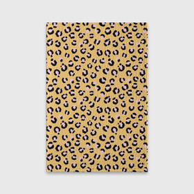 Обложка для паспорта матовая кожа с принтом Желтый леопардовый принт в Екатеринбурге, натуральная матовая кожа | размер 19,3 х 13,7 см; прозрачные пластиковые крепления | желтый | леопардовый принт | паттерн | пятна | пятнистый | розовый | текстура
